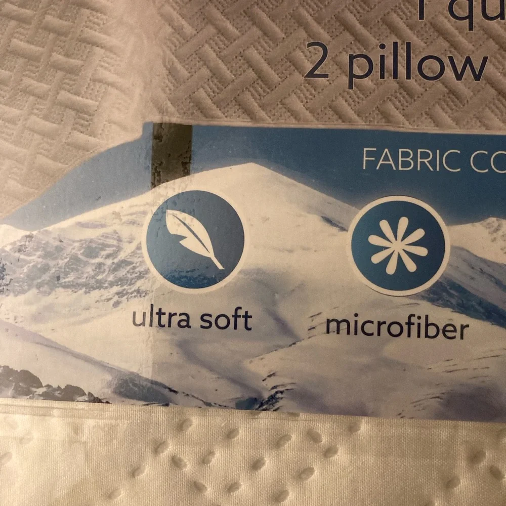 Bliss Cooling Quilt Set - White Queen New - Picture 4 of 9